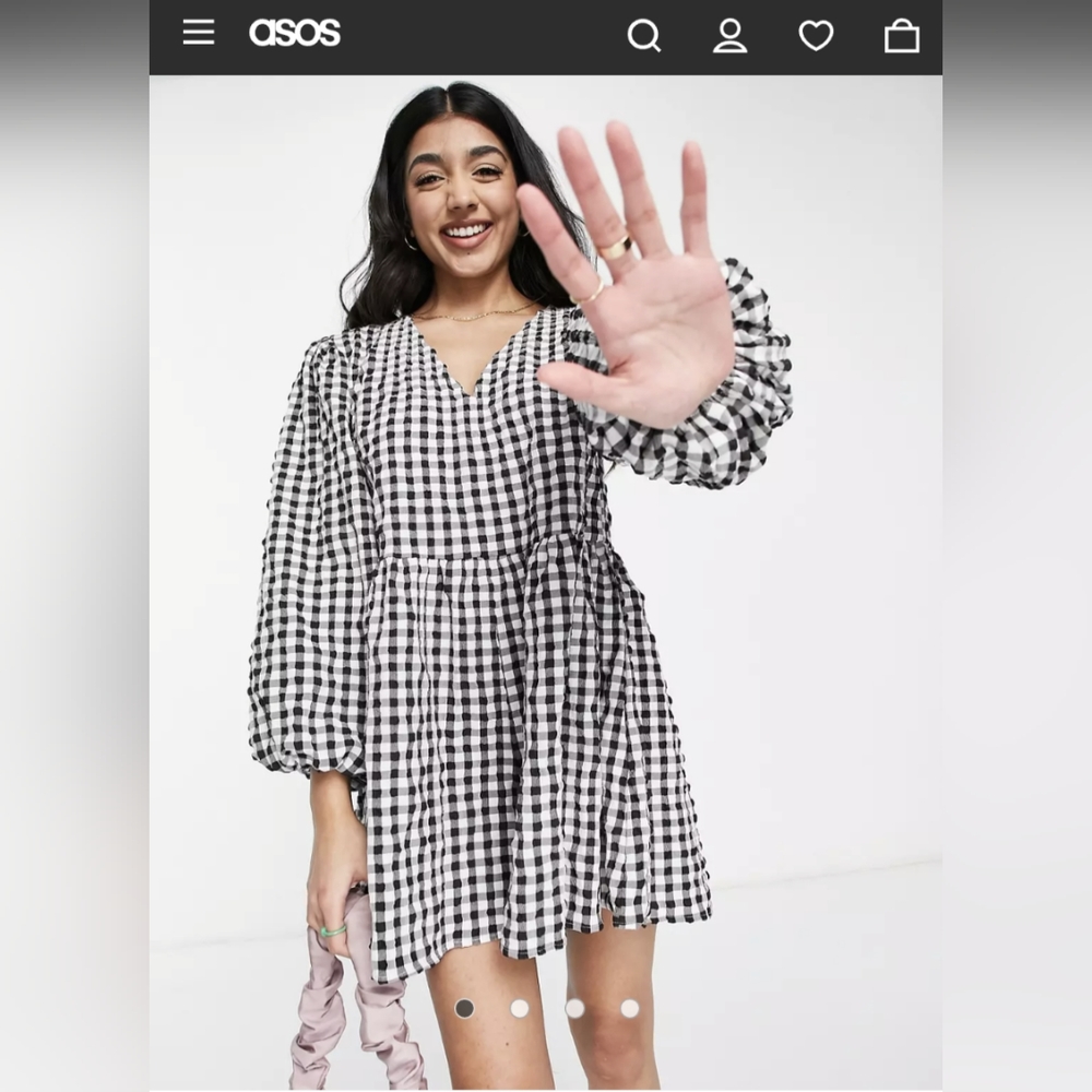 ASOS petite gingham romper US 8